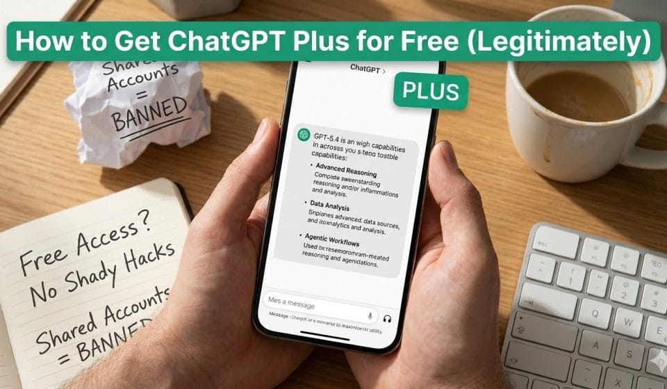 How to Get ChatGPT Plus (and GPT-5.4) for Free in 2026